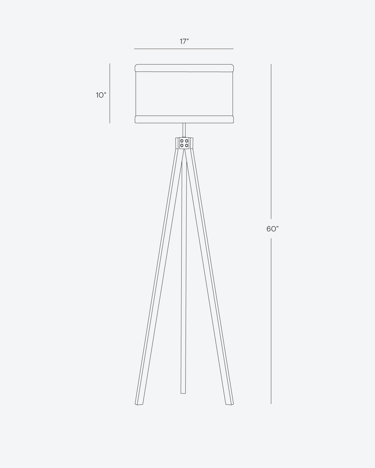 Glowmere Eden Wooden Tripod LED Floor Lamp in black