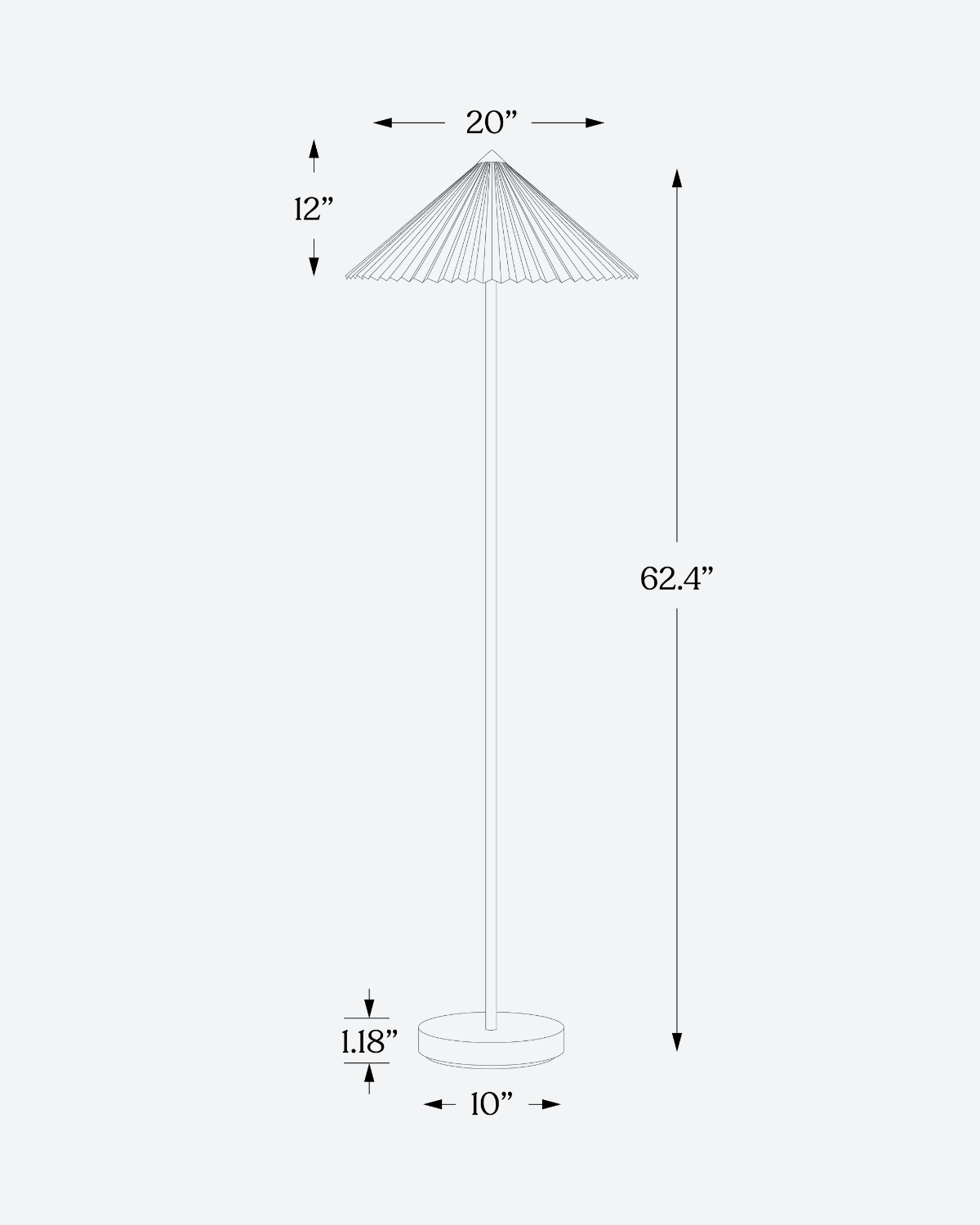 Glowmere Sienna Pleated Linen Empire Shade Floor Lamp view 6