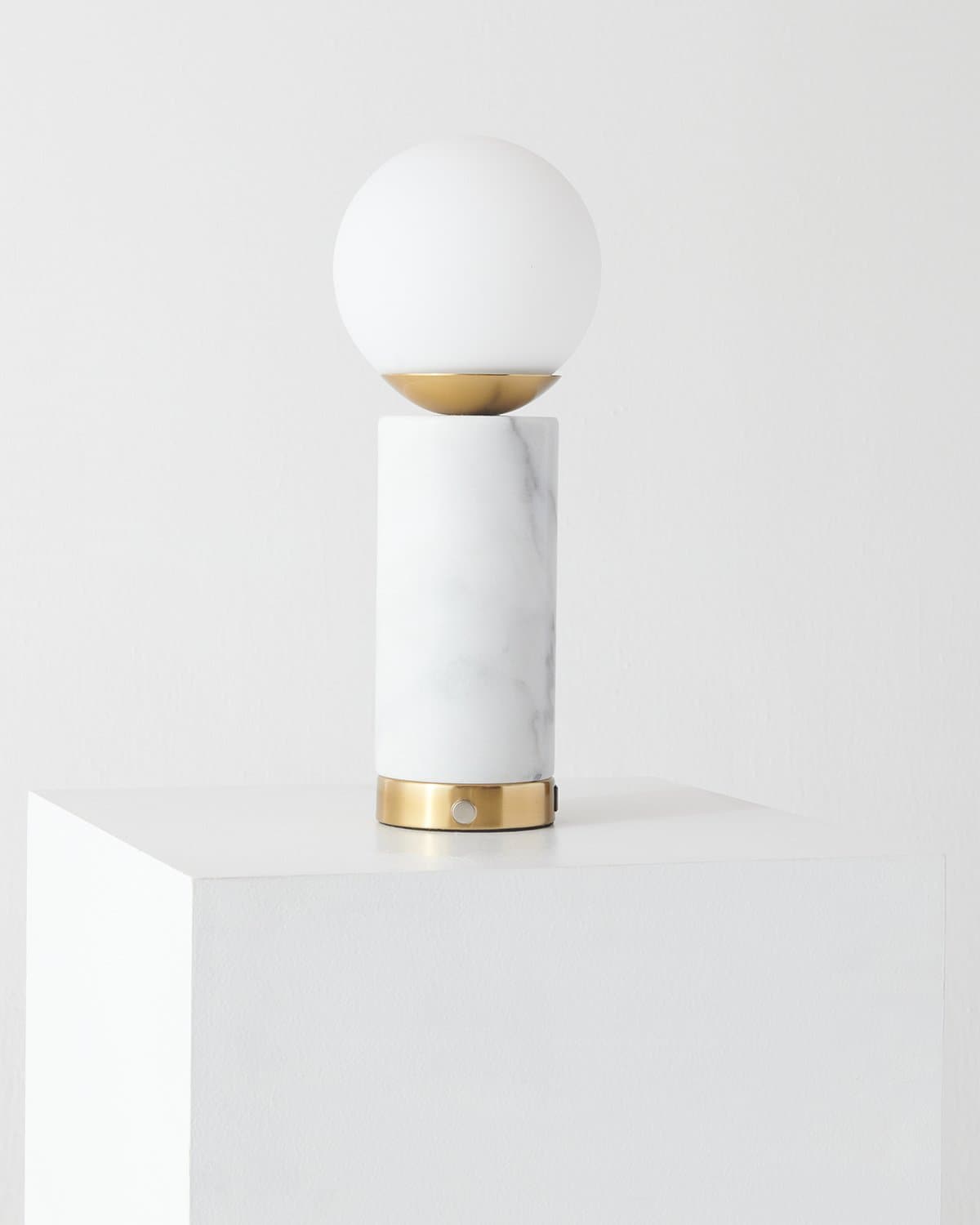 Glowmere Aspen Marble Base USB Table Lamp with Glass Globe view 2
