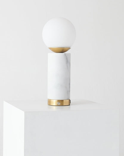 Glowmere Aspen Marble Base USB Table Lamp with Glass Globe view 2