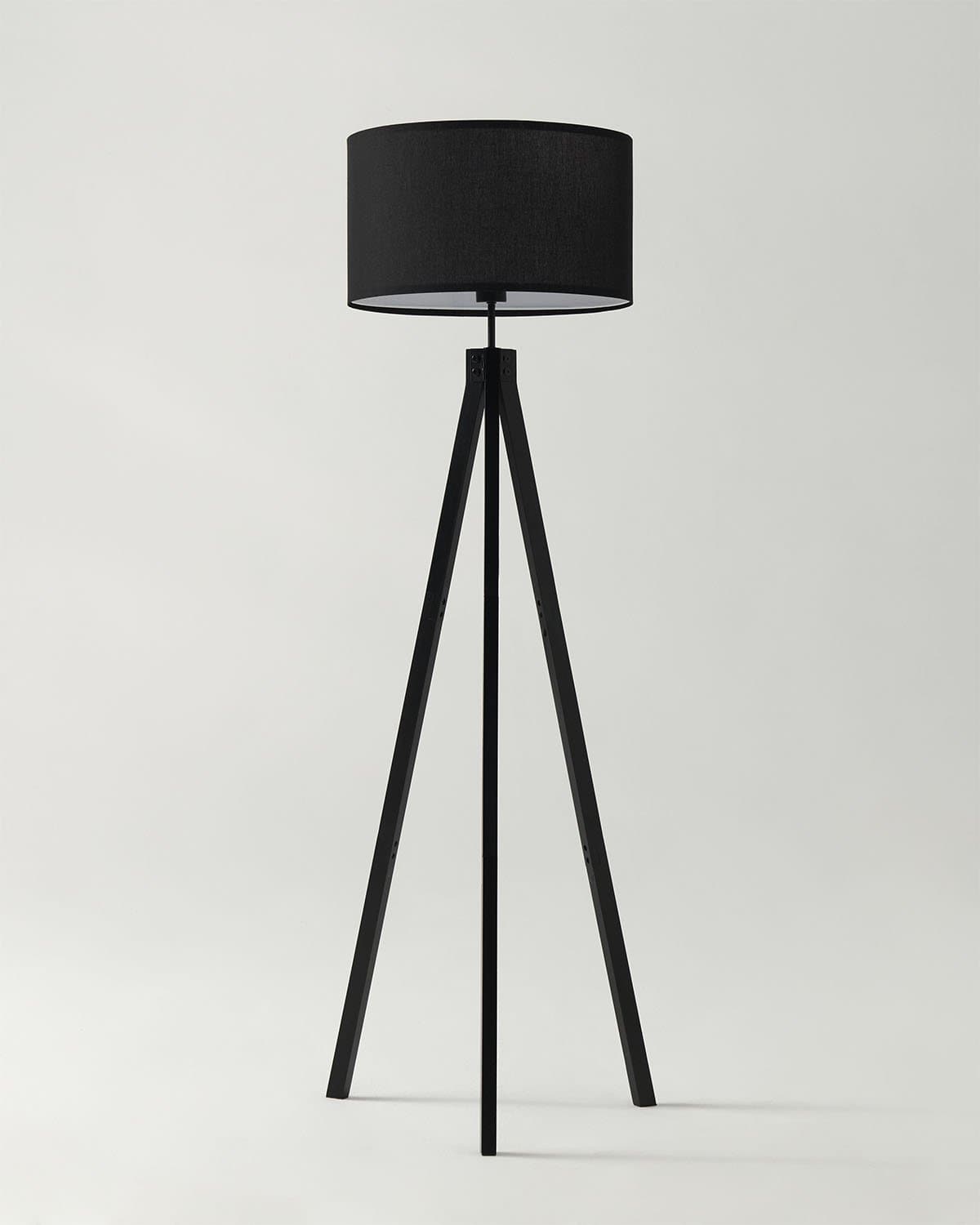 Glowmere Eden Wooden Tripod LED Floor Lamp in black