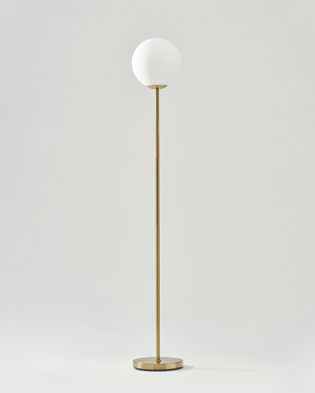 Glowmere Luna Brass Globe LED Floor Lamp in brass
