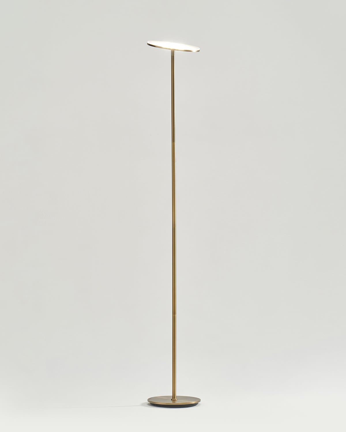 Glowmere Sky Torchiere LED Floor Lamp in brass