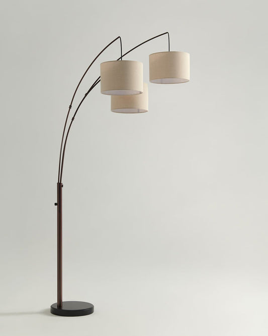 Glowmere Trilage Three Light Adjustable Arm Floor Lamp overall view