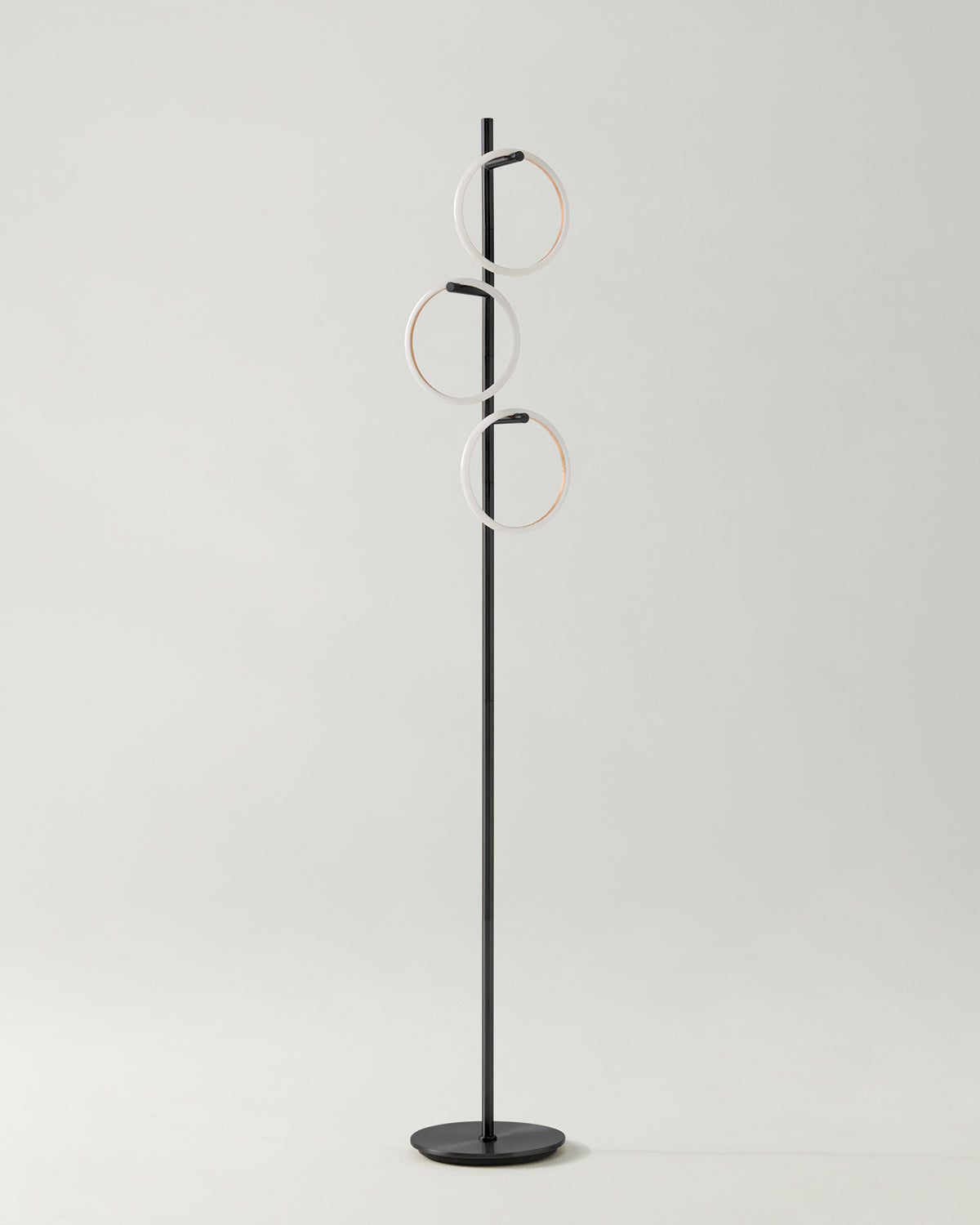 Glowmere Saturn Three Ring Pedal Switch Floor Lamp in black