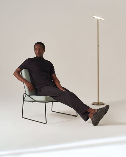 Glowmere Sky Torchiere LED Floor Lamp in brass