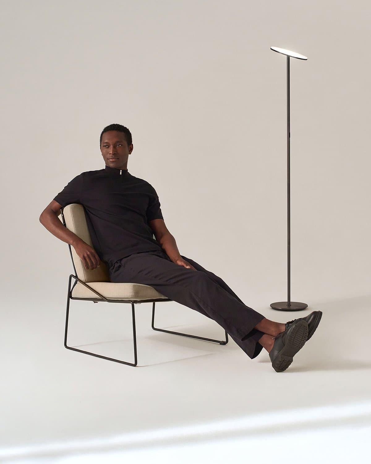 Glowmere Sky Torchiere LED Floor Lamp in black