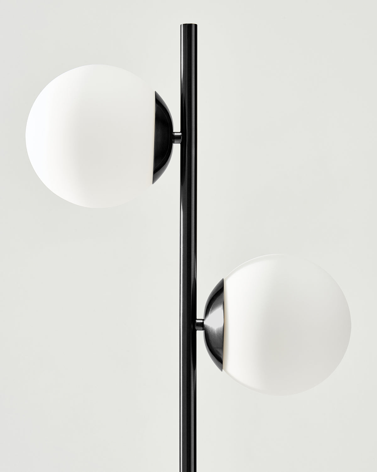 Glowmere Sphere Two Globe Frosted Glass Floor Lamp in black