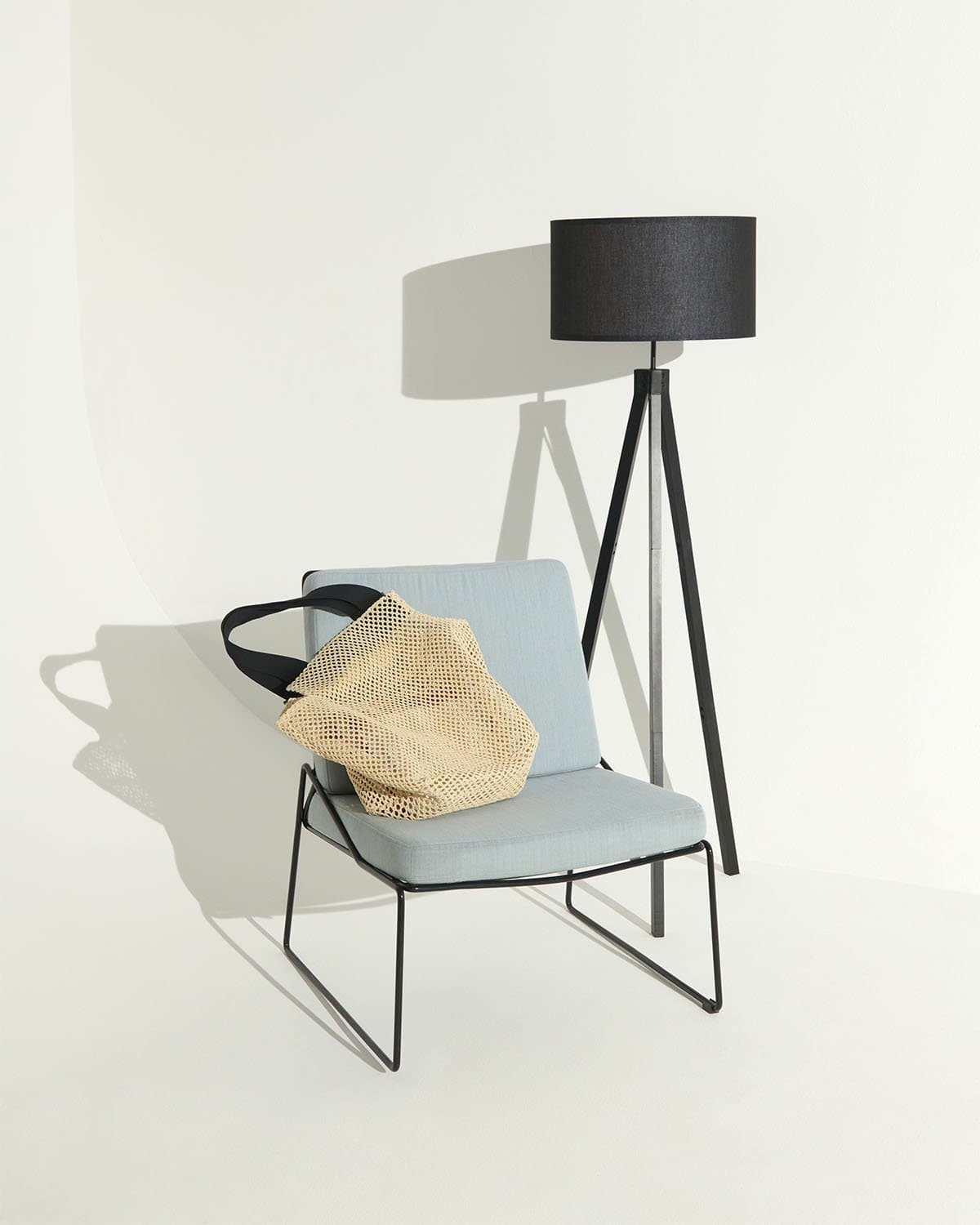 Glowmere Eden Wooden Tripod LED Floor Lamp in black