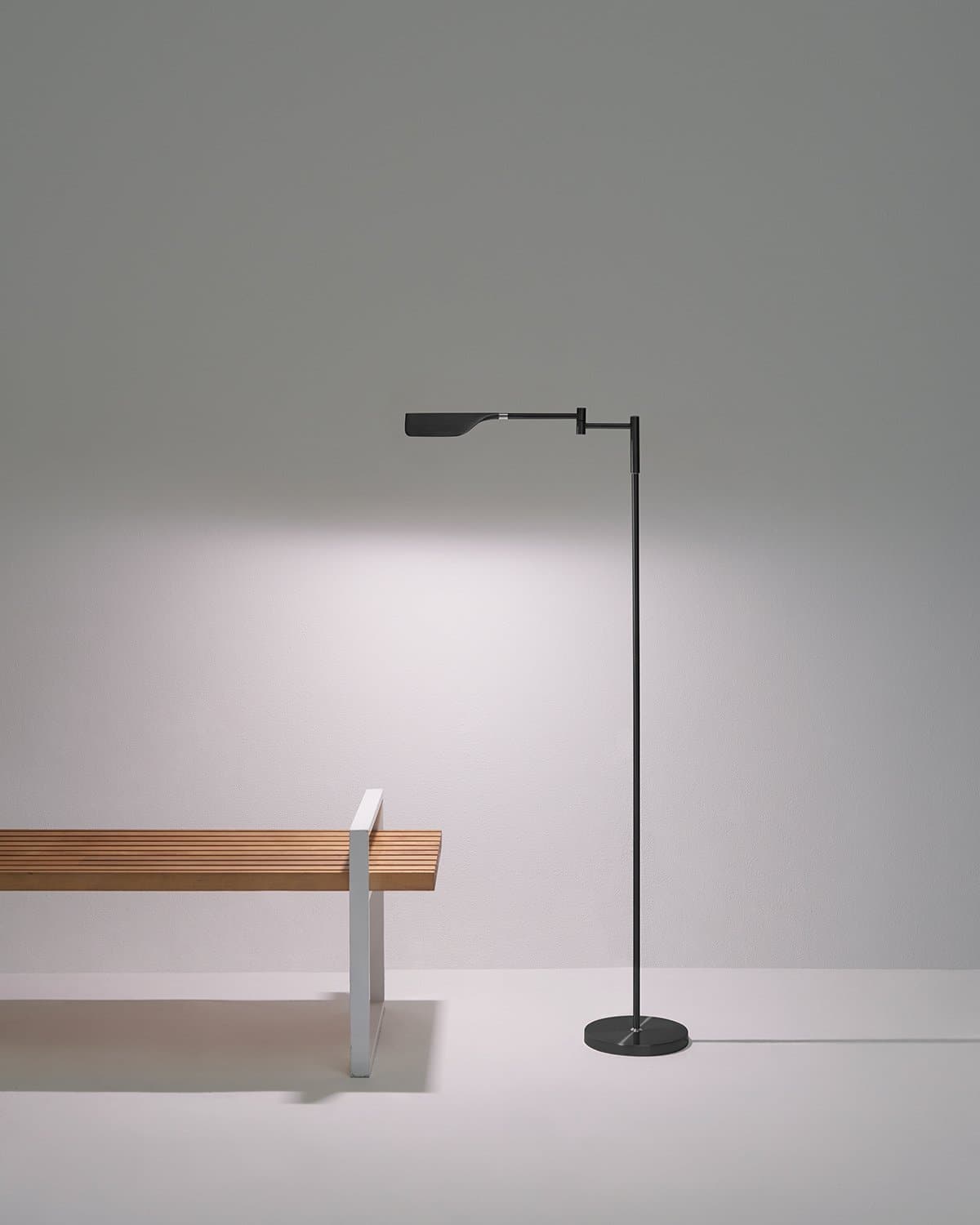 Glowmere Leaf Reading LED Floor Lamp with Touch Dimmer in black