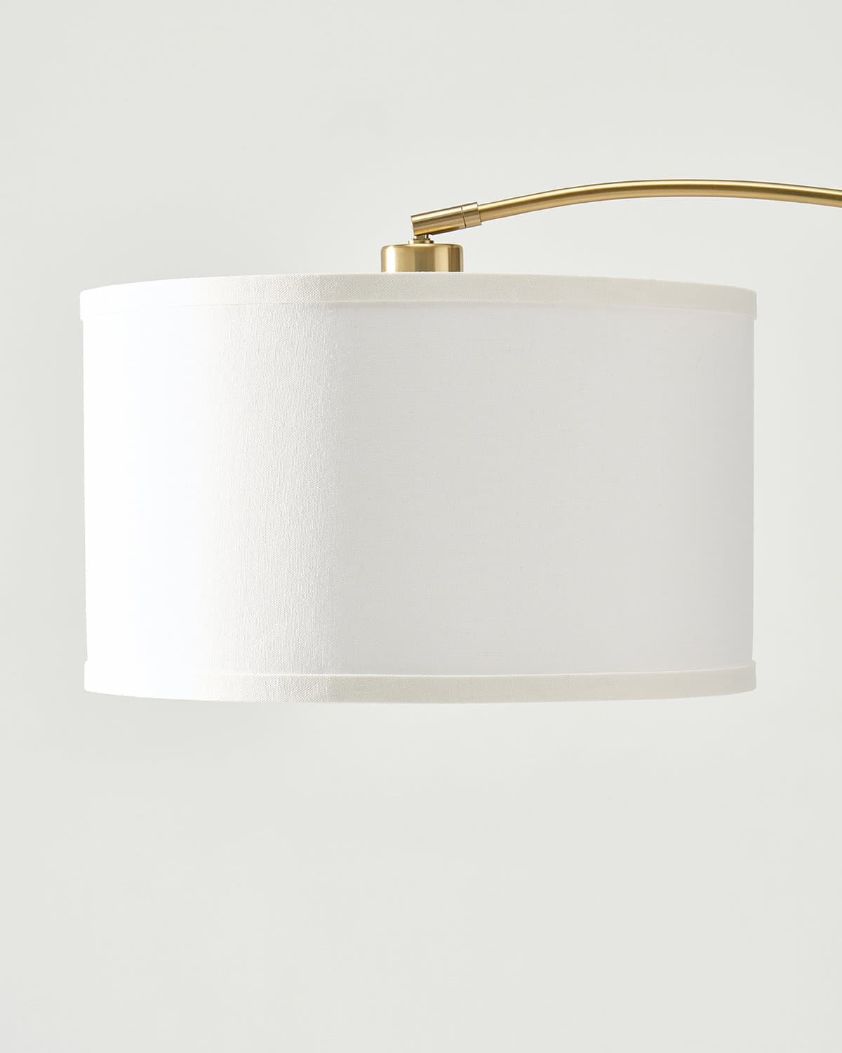 Glowmere Logan Marble Base Arc Floor Lamp with Footswitch in brass