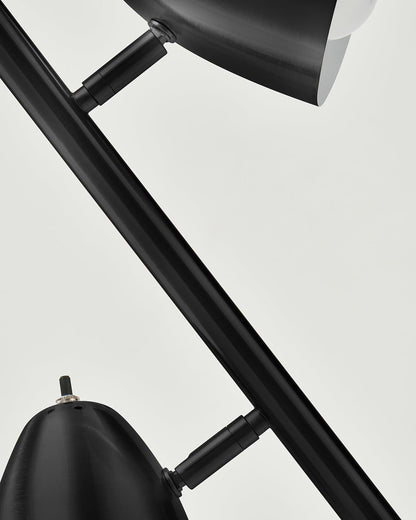 Glowmere Jacob Mid Century Three Head Floor Lamp in black