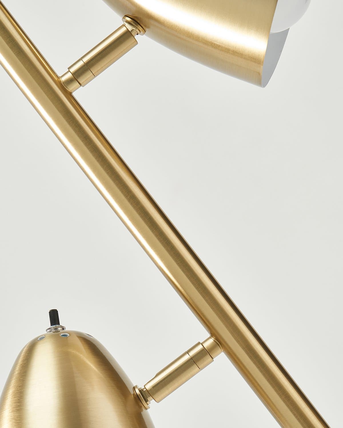 Glowmere Jacob Mid Century Three Head Floor Lamp in brass