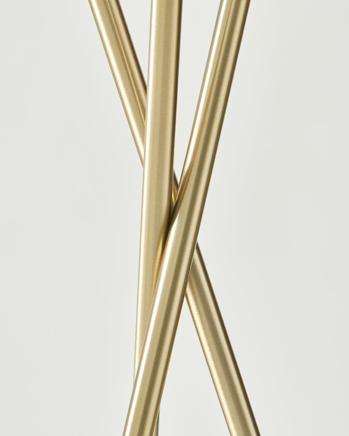 Glowmere Jaxon Crisscross Base Tripod LED Floor Lamp in brass