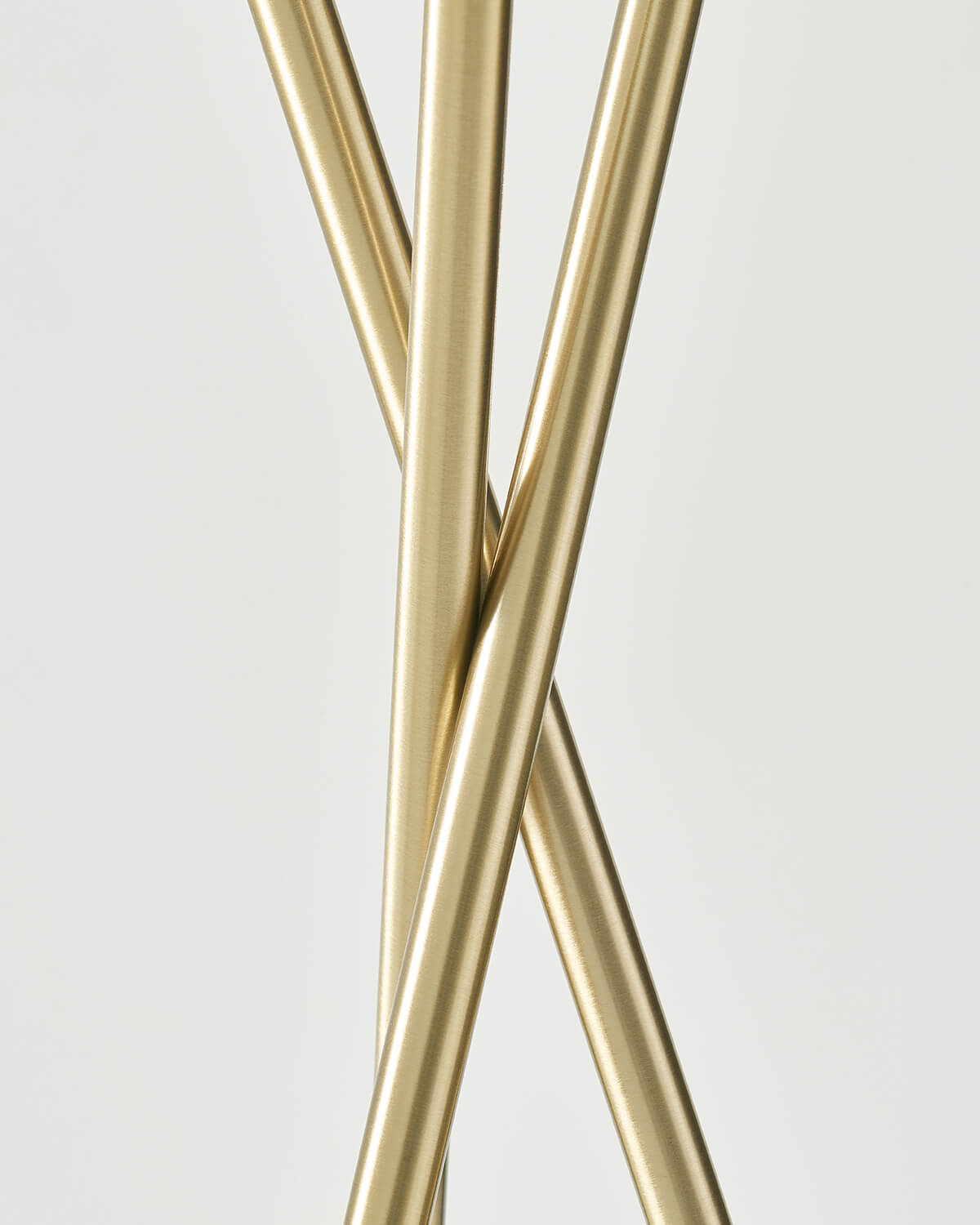 Glowmere Jaxon Crisscross Base Tripod LED Floor Lamp in brass