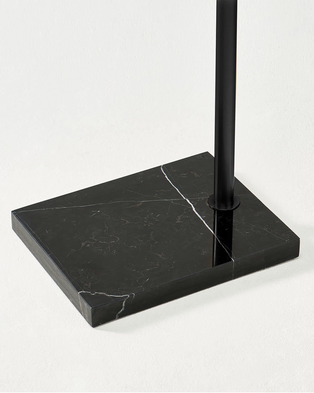Glowmere Logan Marble Base Arc Floor Lamp with Footswitch in black