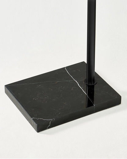 Glowmere Logan Marble Base Arc Floor Lamp with Footswitch in black