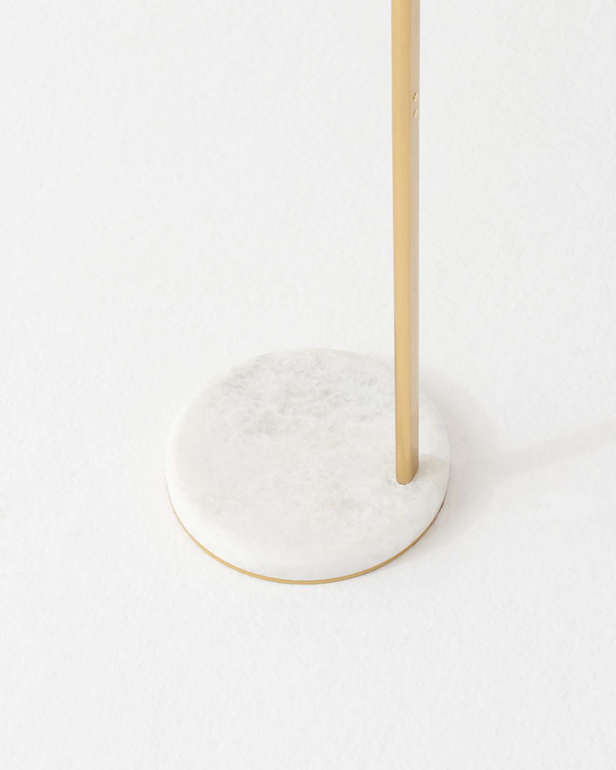 Glowmere Luna Drop Marble Base Glass Globe Floor Lamp in brass