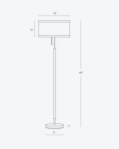 Glowmere Carter Walnut Finish Linen Shade Floor Lamp view 6