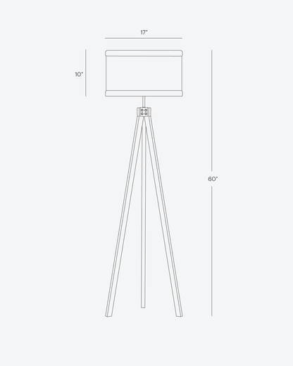 Glowmere Eden Wooden Tripod LED Floor Lamp in black