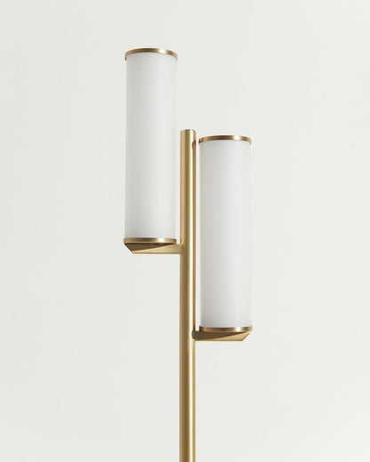 Glowmere Gemini Touch Stem Floor Lamp in brass