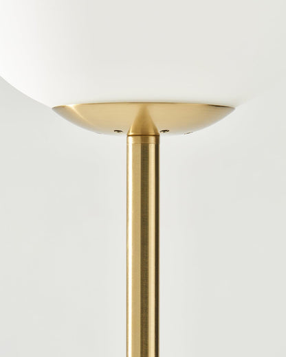 Glowmere Luna Brass Globe LED Floor Lamp in brass
