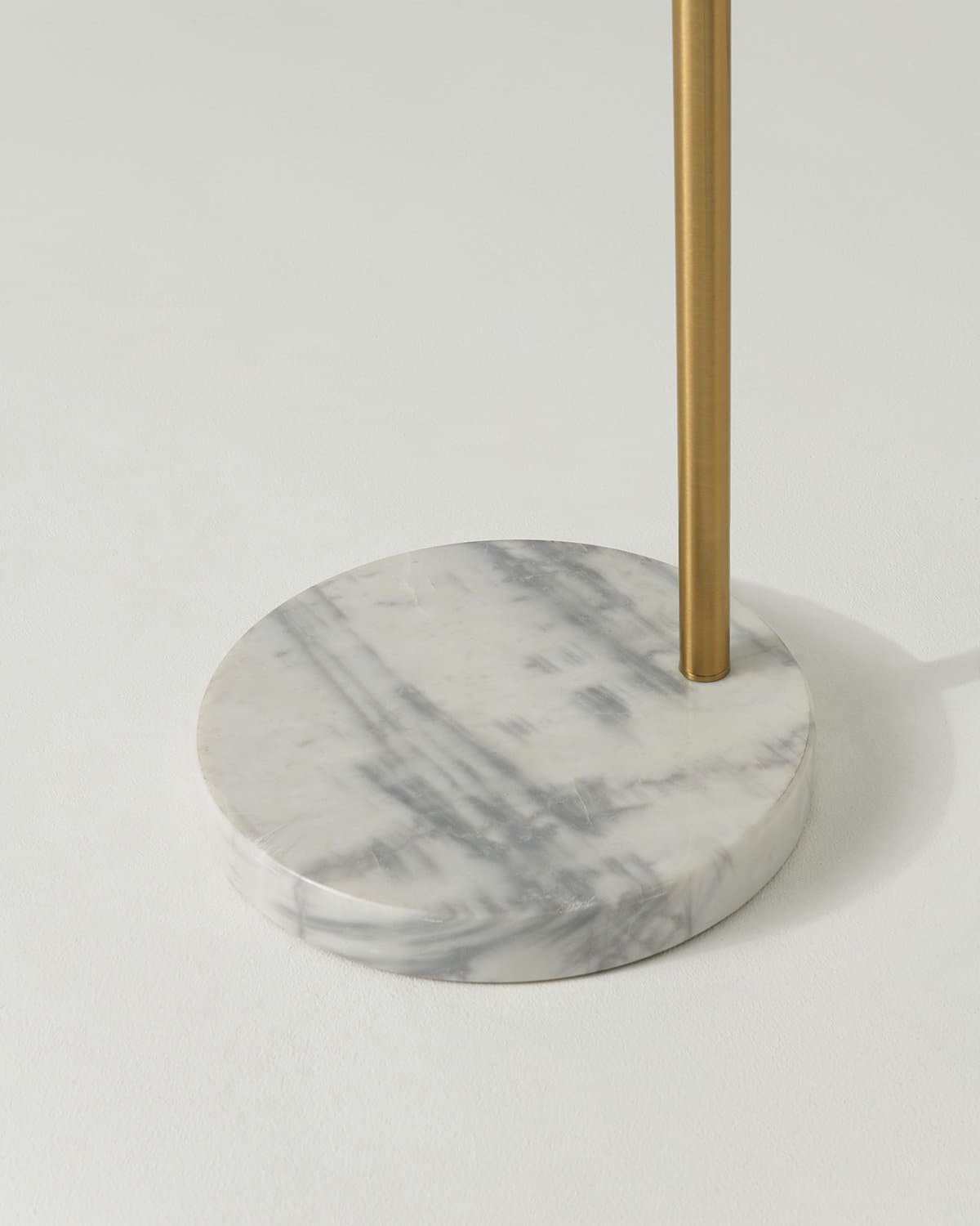 Glowmere Olivia Arc LED Floor Lamp with Marble Base in brass
