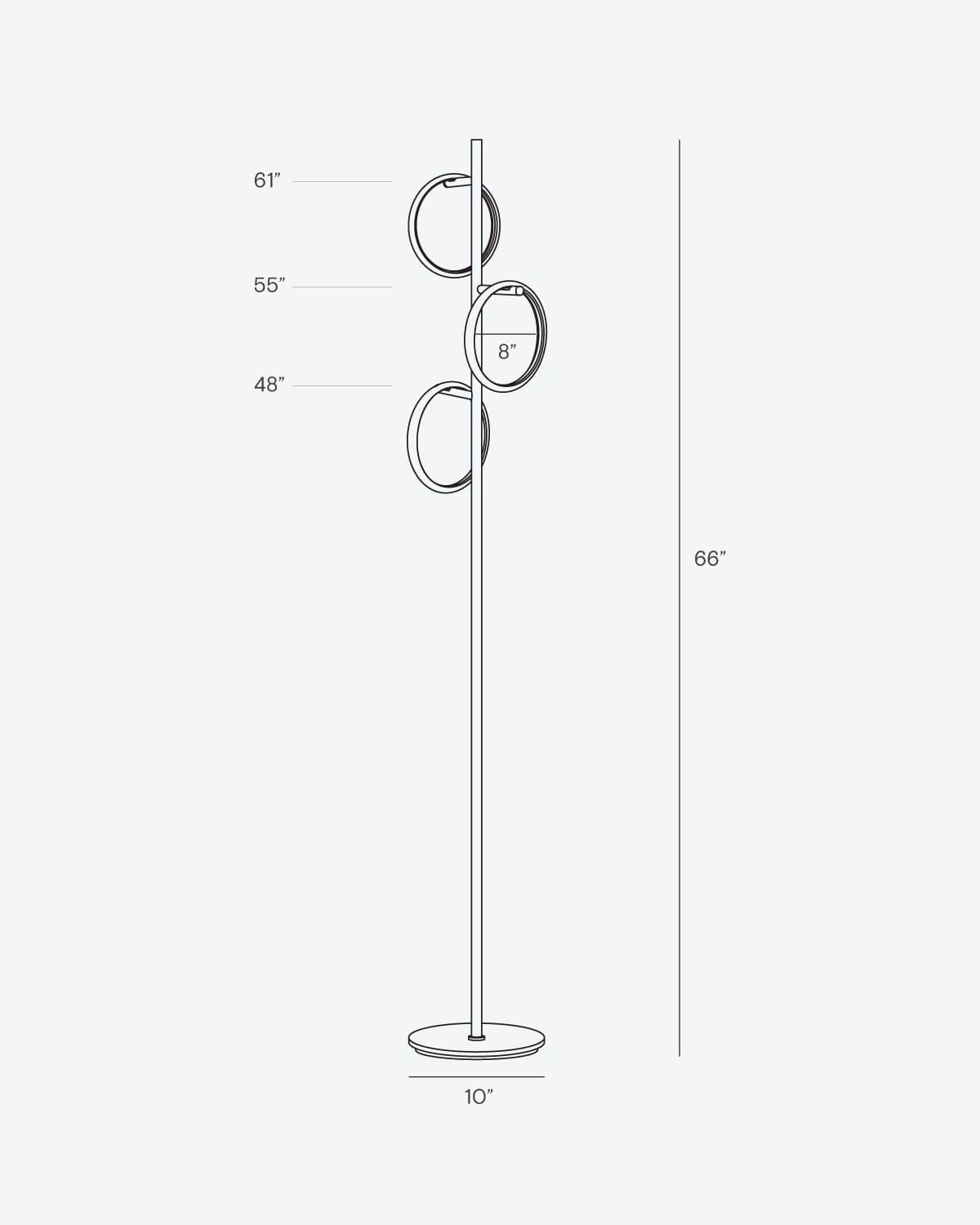 Glowmere Saturn Three Ring Pedal Switch Floor Lamp view 7