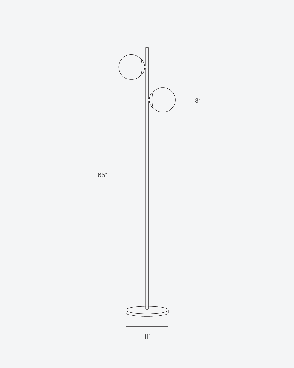 Glowmere Sphere Two Globe Frosted Glass Floor Lamp in black