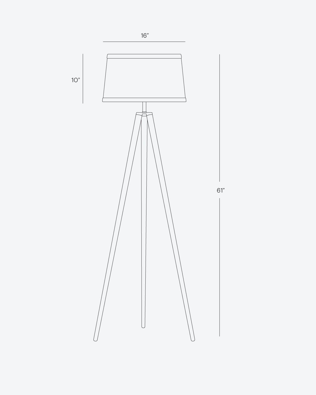Glowmere Emma Wooden Tripod Floor Lamp with Linen Shade in wood