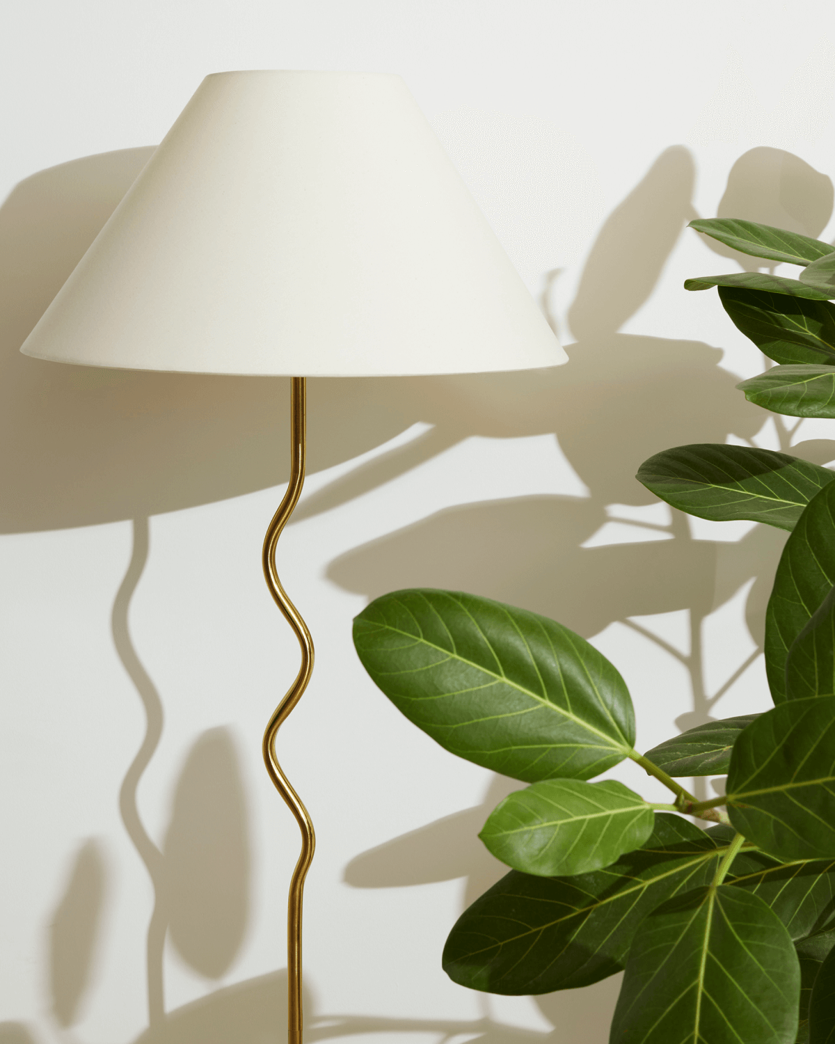 Glowmere Squiggle Curved Stem Floor Lamp with Fabric Shade view 4