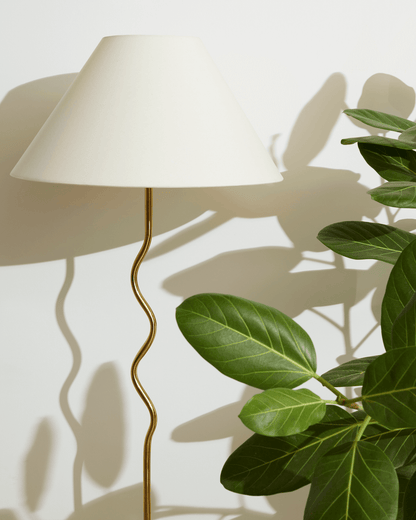 Glowmere Squiggle Curved Stem Floor Lamp with Fabric Shade view 4