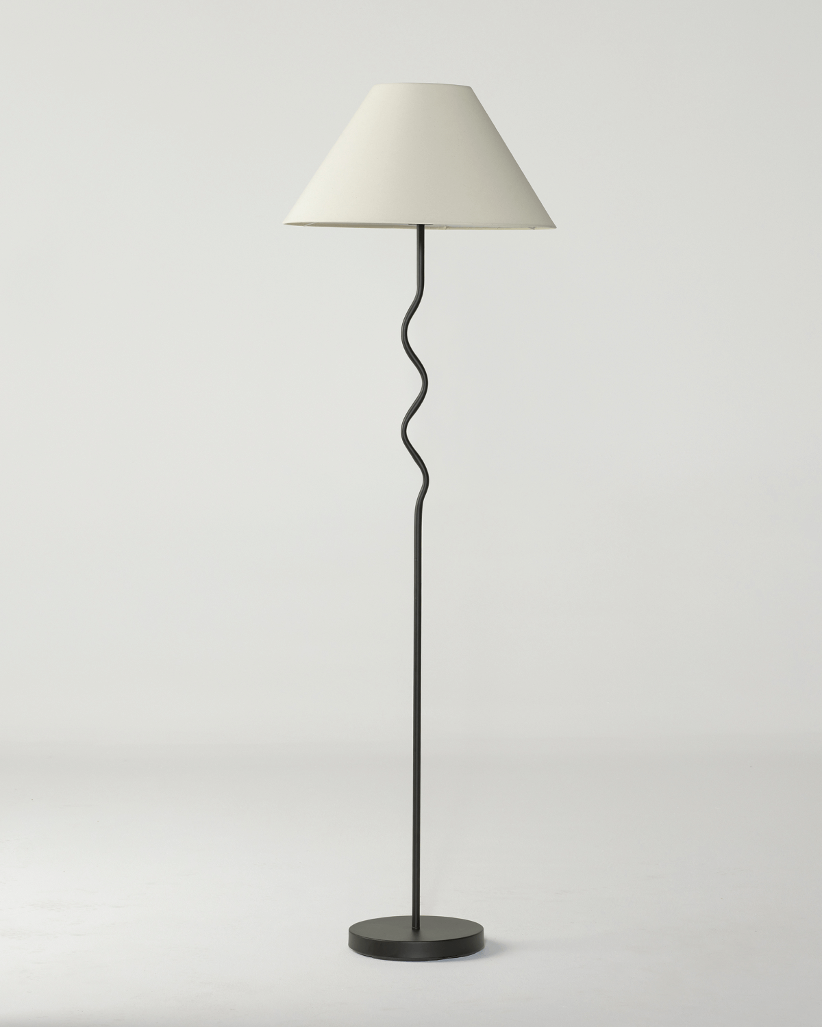 Glowmere Squiggle Curved Stem Floor Lamp with Fabric Shade view 6