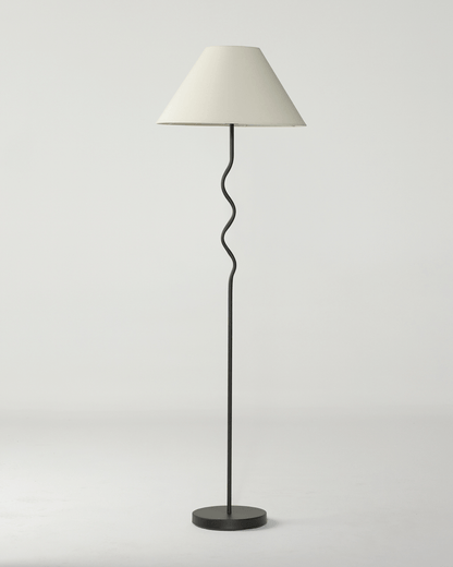Glowmere Squiggle Curved Stem Floor Lamp with Fabric Shade view 6