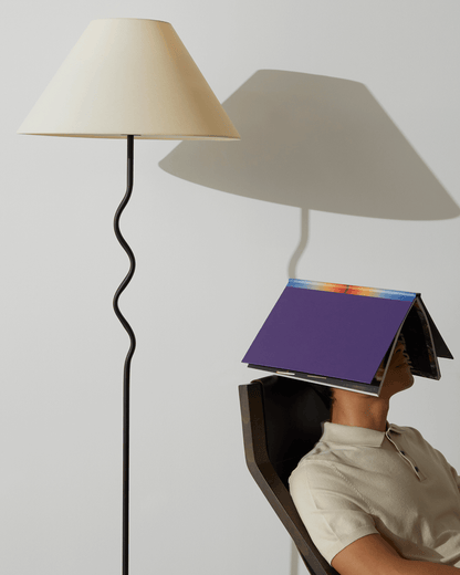 Glowmere Squiggle Curved Stem Floor Lamp with Fabric Shade view 7