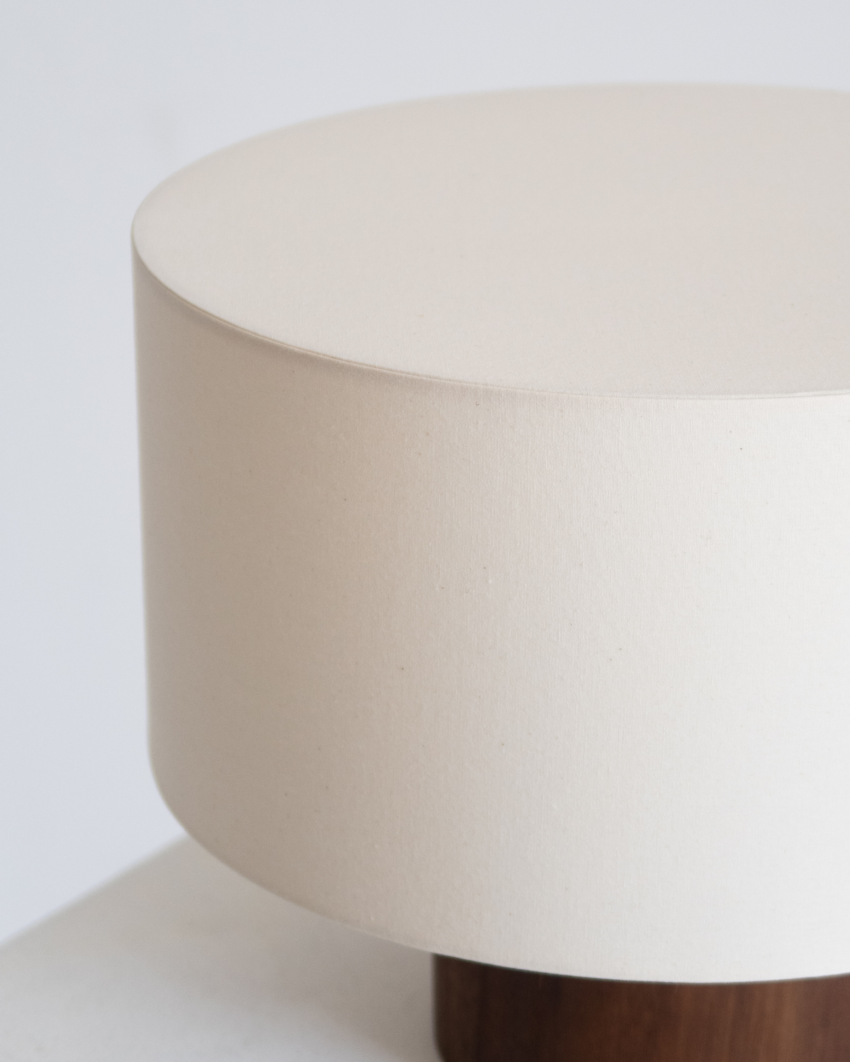 Glowmere Oliver Walnut Base Cylinder Linen Shade Table Lamp view 5