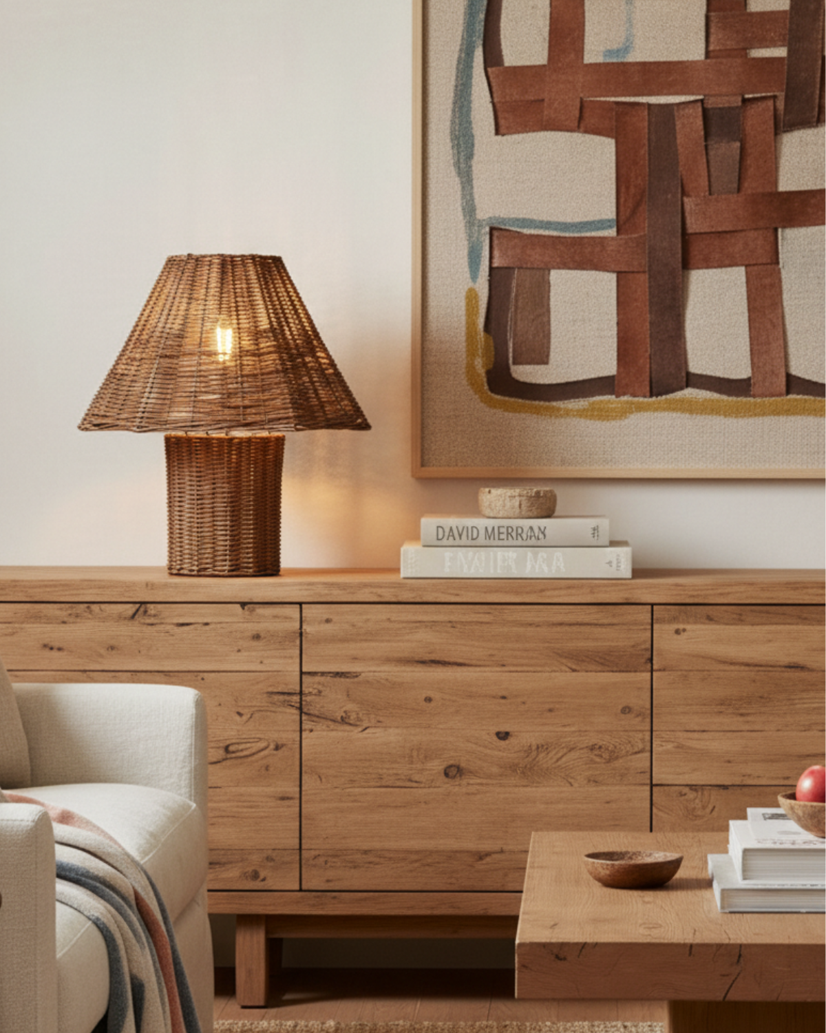 Glowmere Leon Rattan Woven Table Lamp view 3