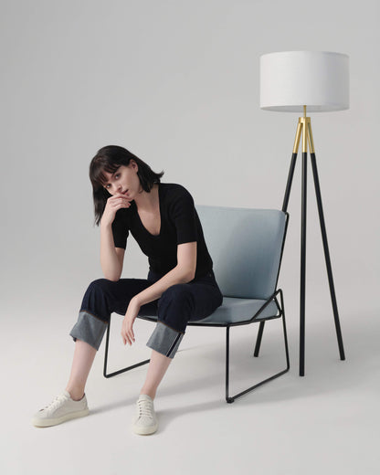 Glowmere Levi Tripod Floor Lamp with Linen Drum Shade view 2