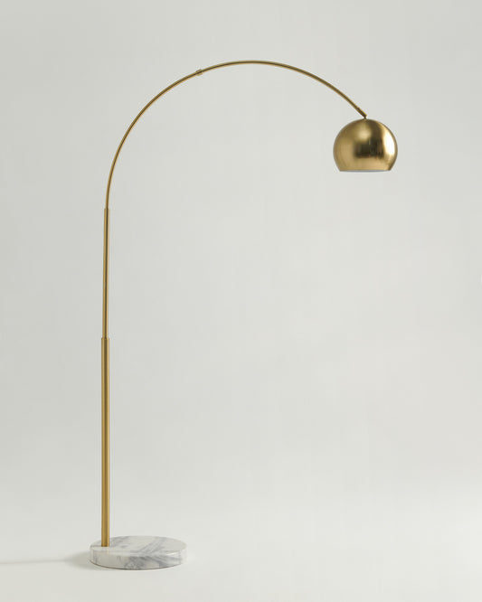 Glowmere Olivia Arc LED Floor Lamp with Marble Base overall view