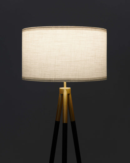 Glowmere Levi Tripod Floor Lamp with Linen Drum Shade view 4