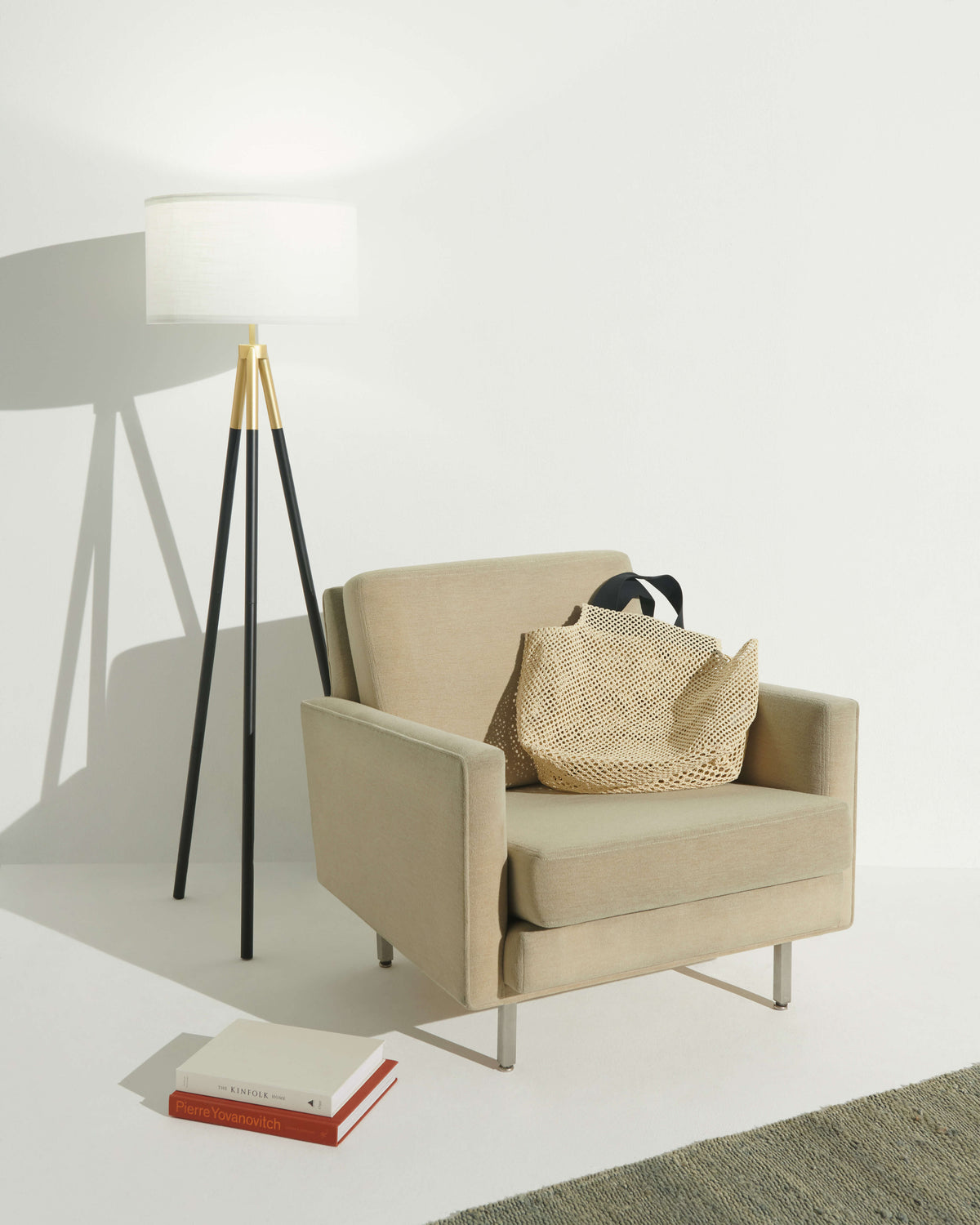 Glowmere Levi Tripod Floor Lamp with Linen Drum Shade view 3