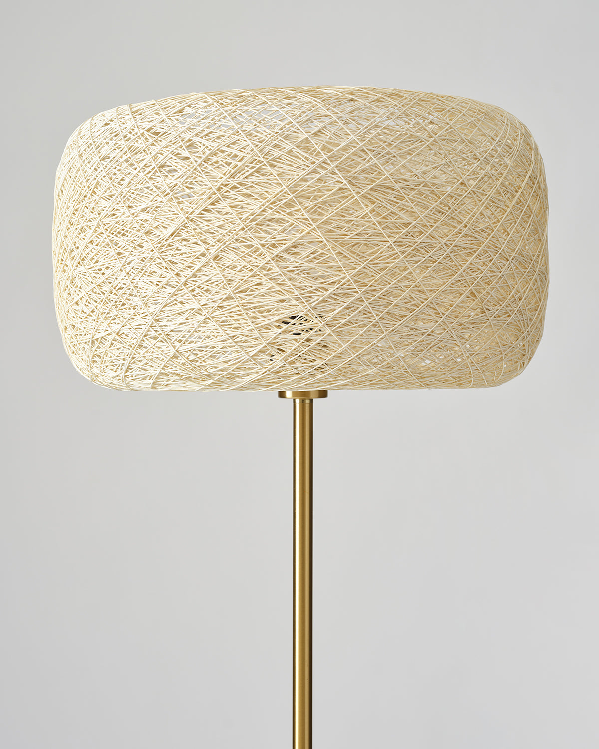Glowmere Rowan Woven Shade Brass Pole Floor Lamp view 5