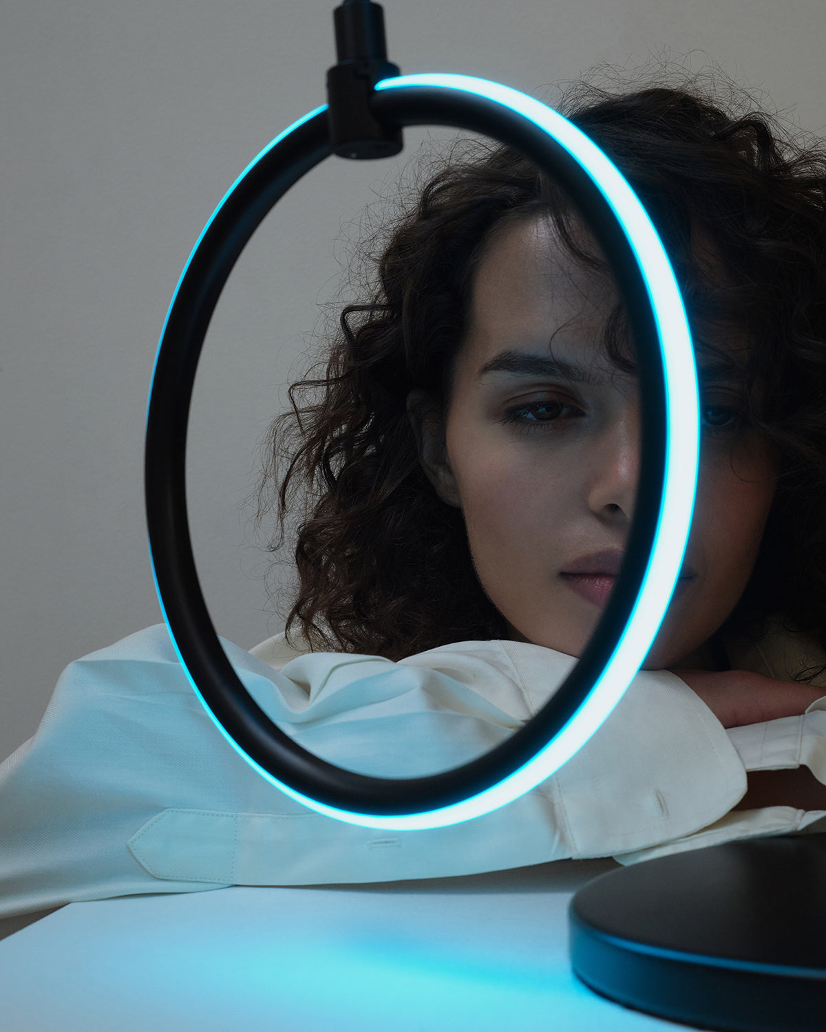 Glowmere 2 Ring RGB Color Changing Table Lamp overall view