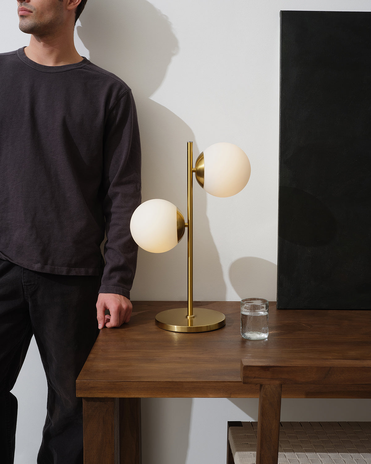 Glowmere Sphere Twin Globe Table Lamp with USB C Charging view 3