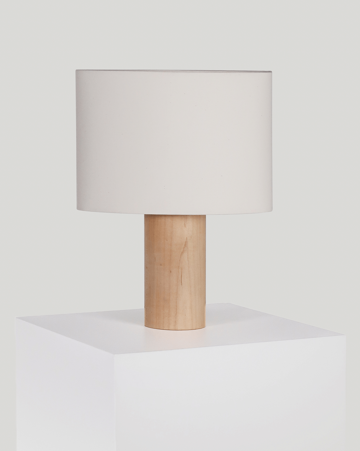 Glowmere Mia Poplar Wood Cylinder Table Lamp with Oval Shade view 3