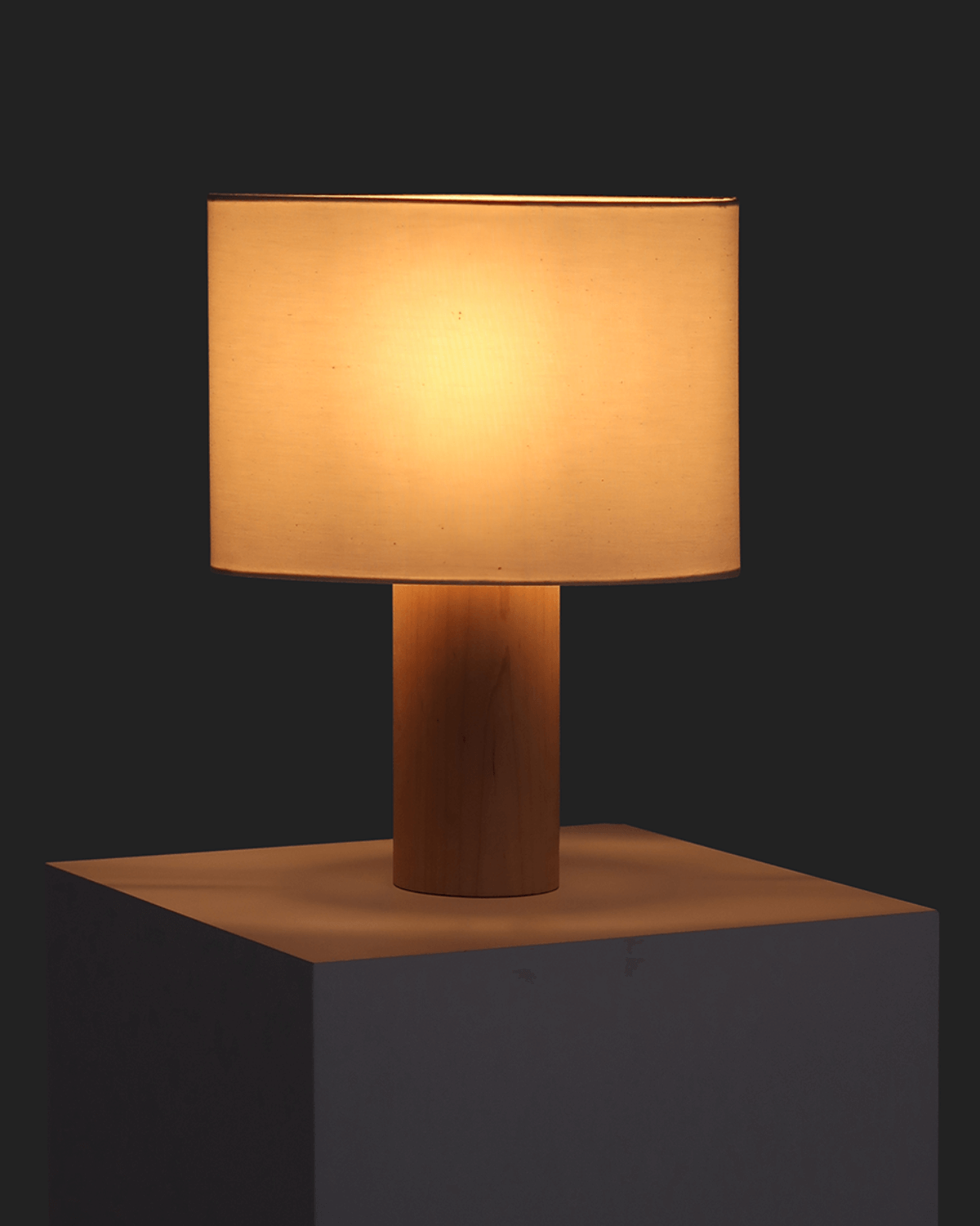 Glowmere Mia Poplar Wood Cylinder Table Lamp with Oval Shade view 5