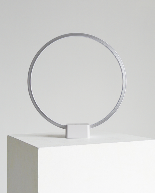 Glowmere Circle Ringlet LED Nightstand Table Lamp with USB Port overall view