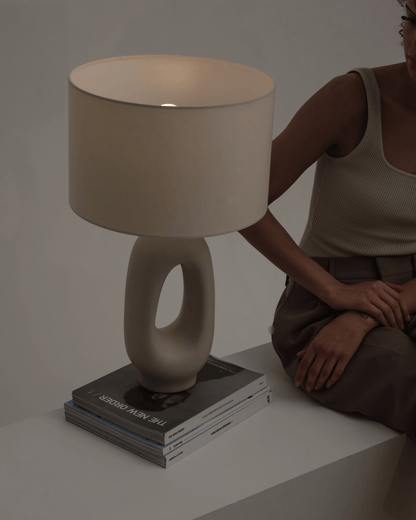 Glowmere Artemis Cream Ceramic USB C Table Lamp view 5