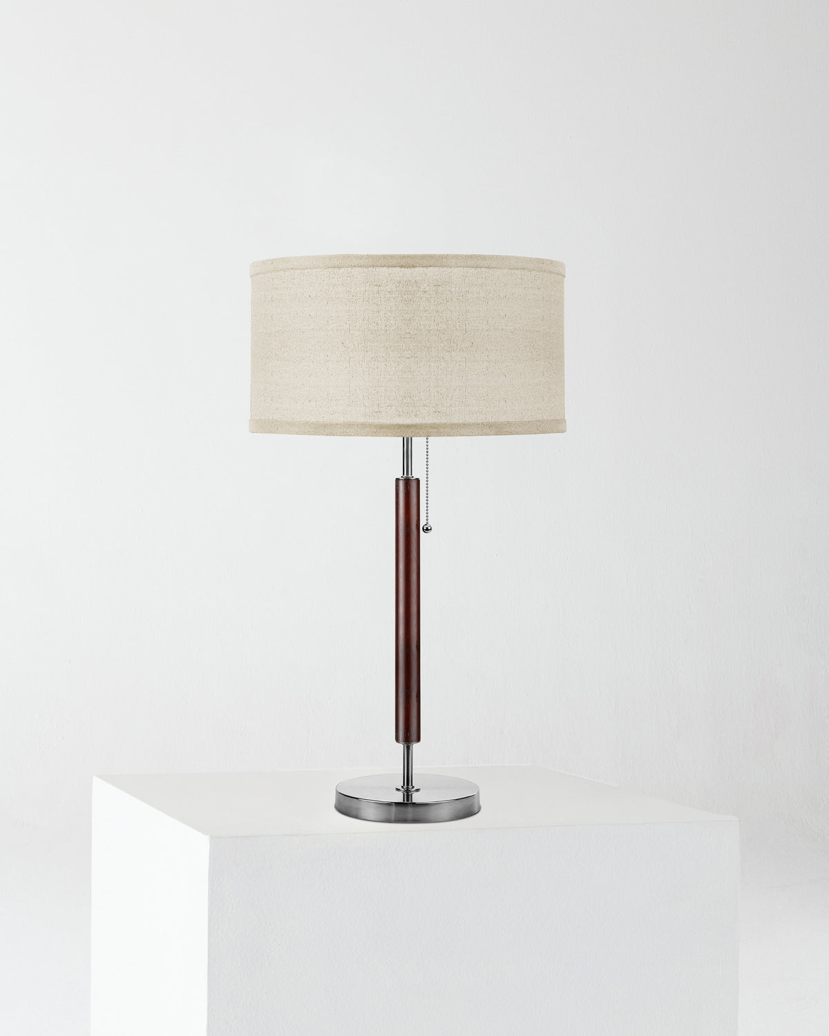 Glowmere Carter Walnut Finish Side Table and Desk Lamp in wood