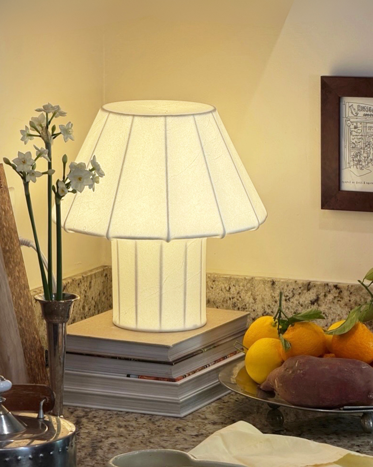 Glowmere Celeste Resin and Metal Frame Dimmable Table Lamp overall view